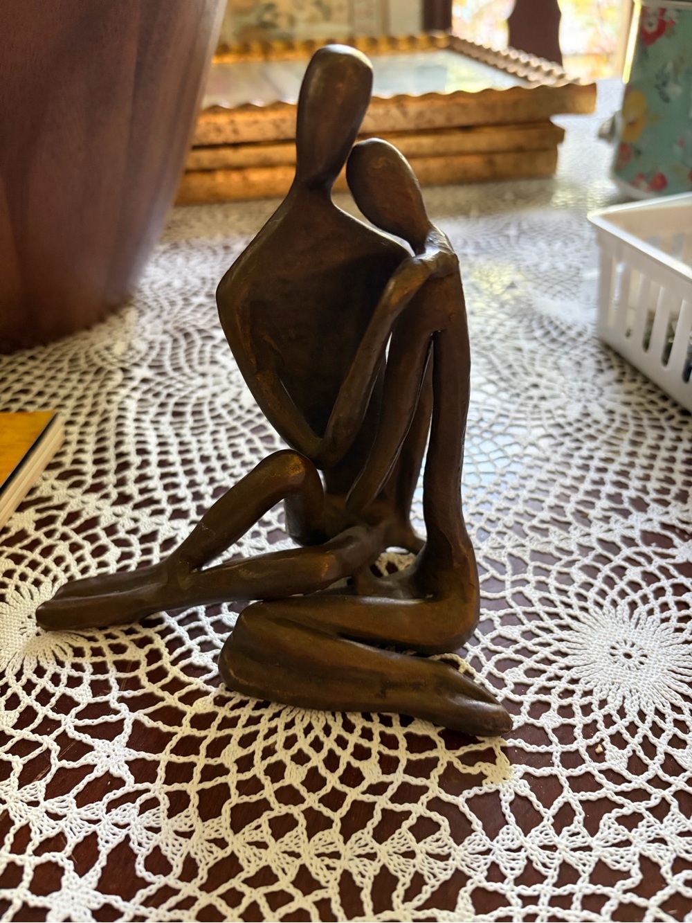 Abstract Embrace Bronze Sculpture -